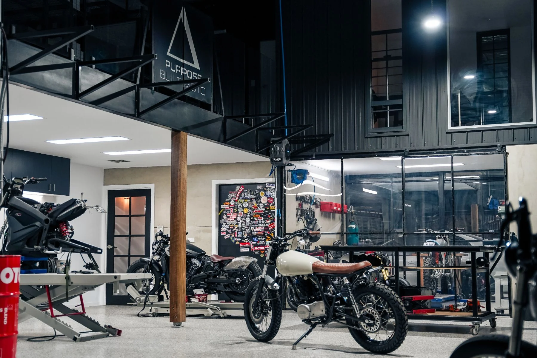 Mechanic working on bike